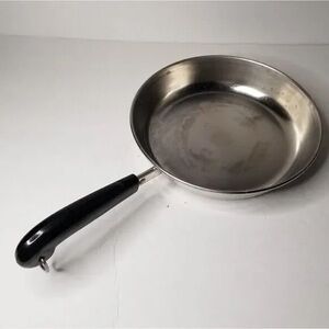 Sleek Stainless Steel Skillet with Black Handle
